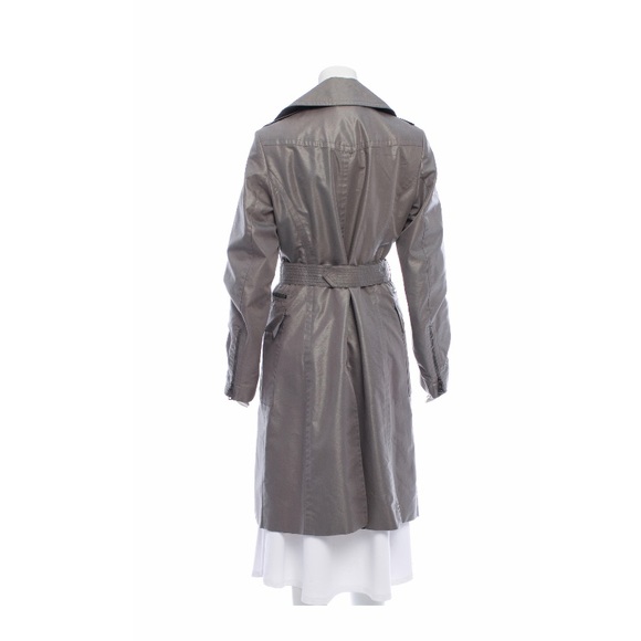 SOLD*** Burberry Gray long zip up trench coat size 10 - Picture 6 of 8
